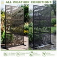 thumbnail image 3 of FOOWIN Outdoor Metal Privacy Screen Galvanized Decorative Screen Set of 2, Black, 3 of 9