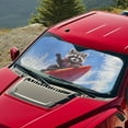thumbnail image 3 of KUIFORTI Auto Sun Shades Front Windshield Cover Funny Raccoon Surfing Car Accessories with Collapsible Design & Full UV Blocking | Extra Large Car Window Shades for Trucks, Sedans, SUVs, 3 of 6