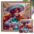 thumbnail image 1 of Hilo Algodón Ecológico Bordado Vestido Con 11CT Punto Cruz Violinista 50x50cm, 1 of 9