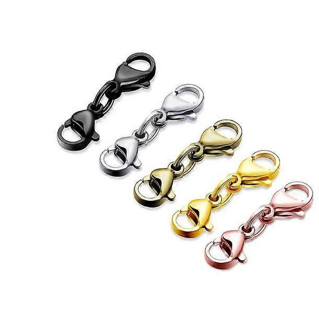 20Pcs Double Lobster Clasp Extenders Necklace Bracelet Extension Clasps for DIY Jewelry Making