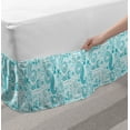 thumbnail image 2 of Sealife Bed Skirt, Polynesian Style Marine Elements with Octapus and Turtles Shapes, Elastic Bedskirt Dust Ruffle Wrap Around for Bedding Decor, 4 Sizes, Sea Blue Pale Blue, by Ambesonne, 2 of 2