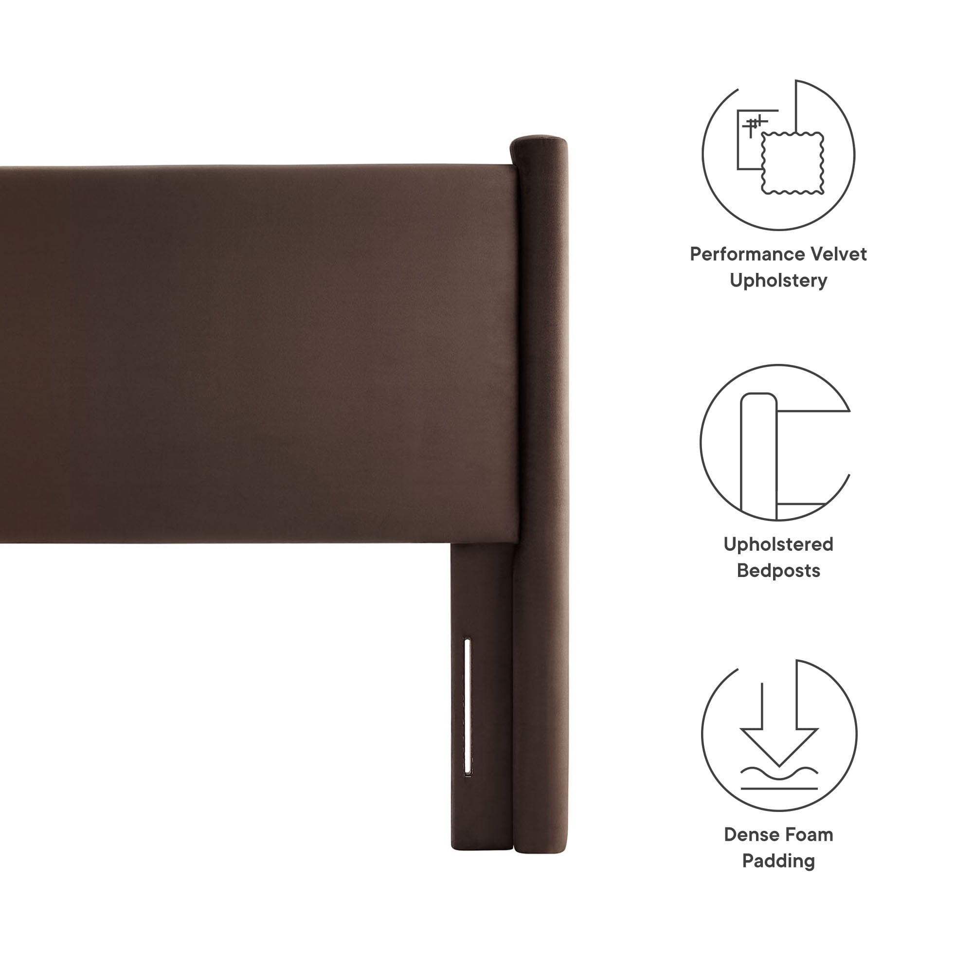 Rael King Headboard in Chocolate Brown