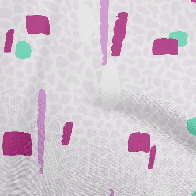 oneOone Rayon Fuschia Pink Fabric Geometric Abstract Shapes With Animal Print Sewing Craft Projects Fabric Prints By Yard 56 Inch Wide