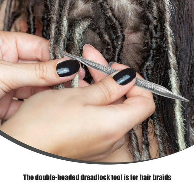 HLONK Double Ended Dreadlocks Crochet Needle 1 Set Multi Use Hair Tool for Dreadlock Creation Wig Hook Hair Braiding Household Needle