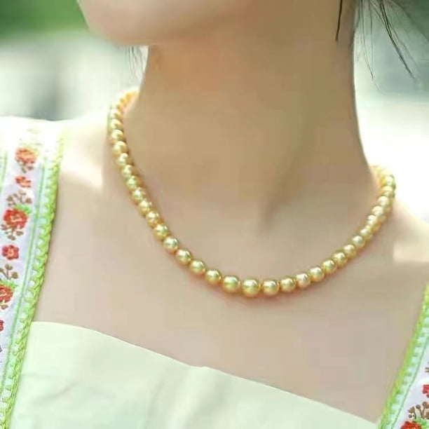 Collar de perlas para mujer, collar largo, cadena de clavícula redonda negra, collar para mujer, collar de regalo para madre