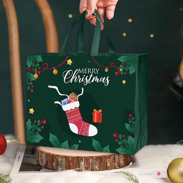 Decoraciones navideñas, adornos navideños, regalos de Navidad, bolsa de regalo navideña, bolsa de regalo portátil, bolsa de tela no tejida navideña, bolsa de compras, bolsa de regalo de tela no tejida
