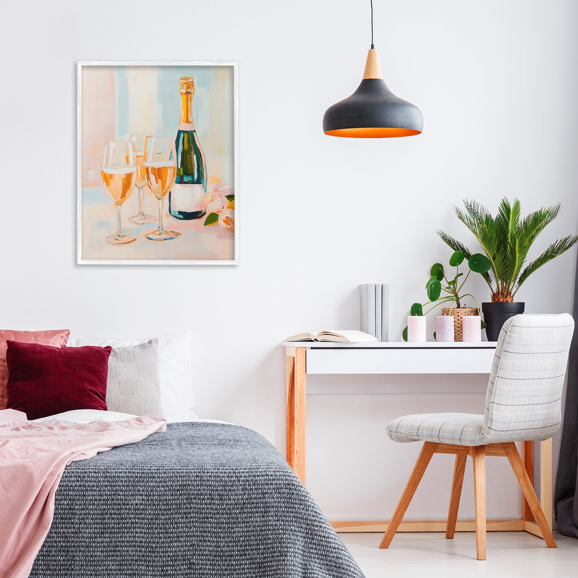 Stupell Industries Champagne Triple Toast White Framed Giclee Art, design by The Prints Vibe