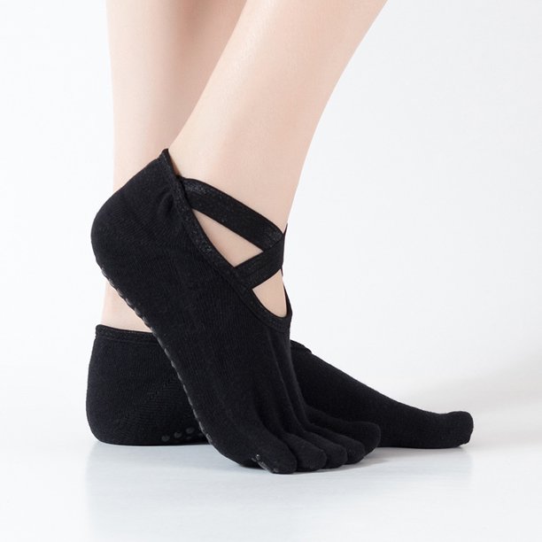 Calcetines de algodón antideslizantes, calcetines deportivos dispensadores, calcetines de yoga, calcetines de ballet sin espalda, calcetines de cinco dedos