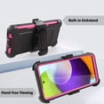 thumbnail image 3 of FIEWESEY for Samsung Galaxy A52 Case,Heavy Duty High Impact Resistant Armor Holster Defender Case with Kickstand+Swivel Belt Clip Holster Built-in Screen Protector for Samsung Galaxy A52(Pink), 3 of 6