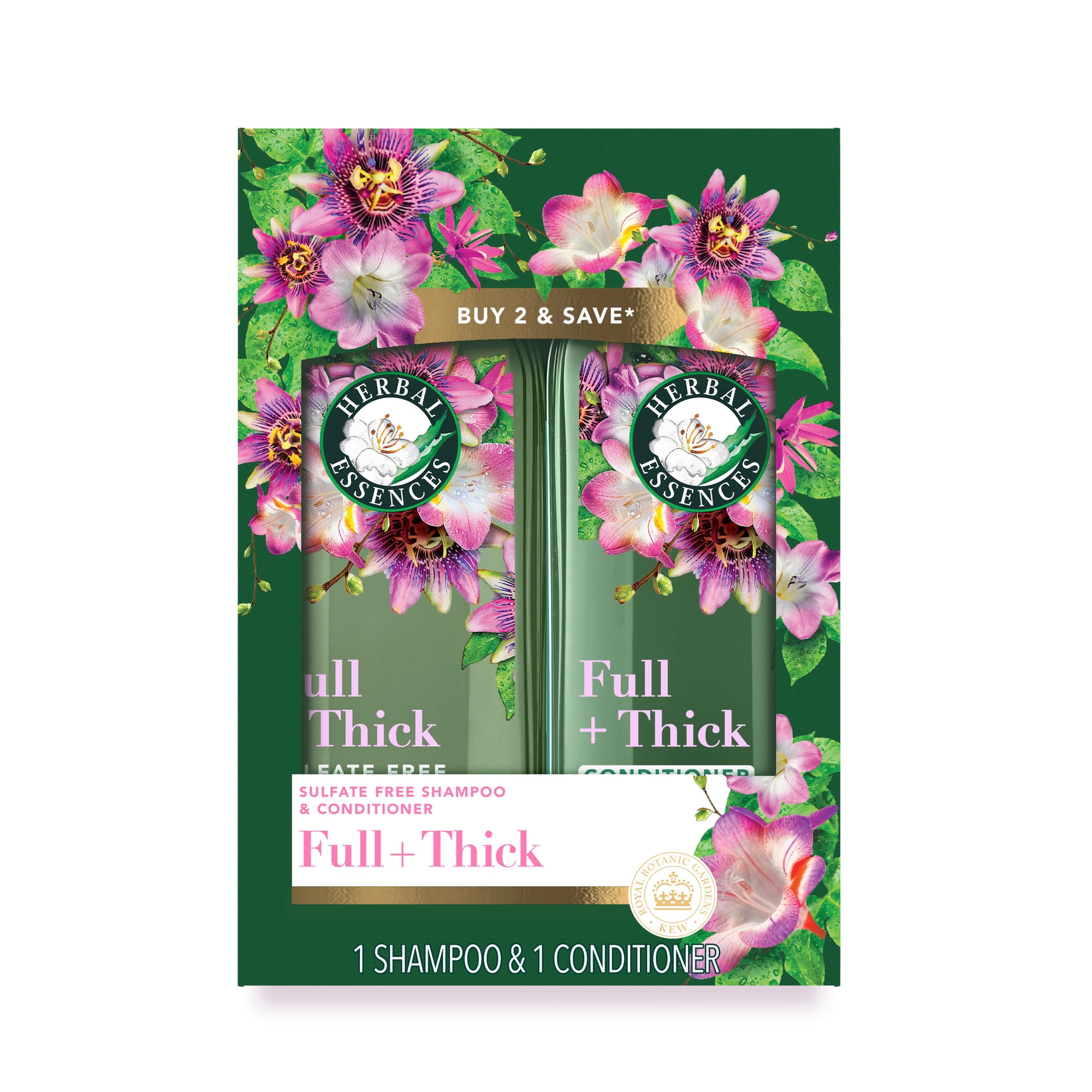 Herbal Essences Full + Thick Passionflower Shampoo and Conditioner Dual Pack, 13.5 fl oz Each