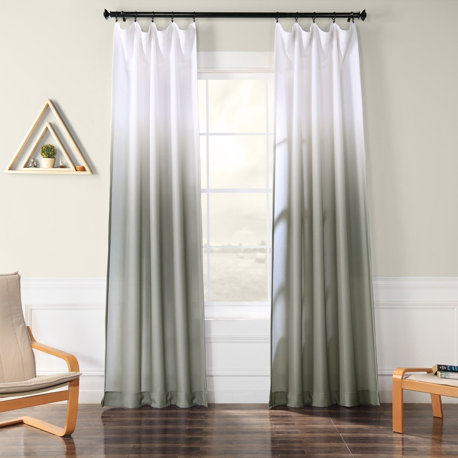 Exclusive Fabrics Ombre Faux Linen Semi Sheer Curtain