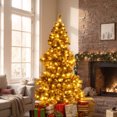 thumbnail image 4 of Costway 6 FT Artificial Christmas Tree with 200 LED Lights, 493 Branch Tips, 52 Pine Cones, 4 of 10
