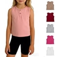thumbnail image 4 of YOUYEDIAN Toddler Girls Henley Tank Top Kids Sleeveless Crewneck Button Down Shirts Summer Comfy Solid Color Tops (Light Gray, 3-4 Years), 4 of 4