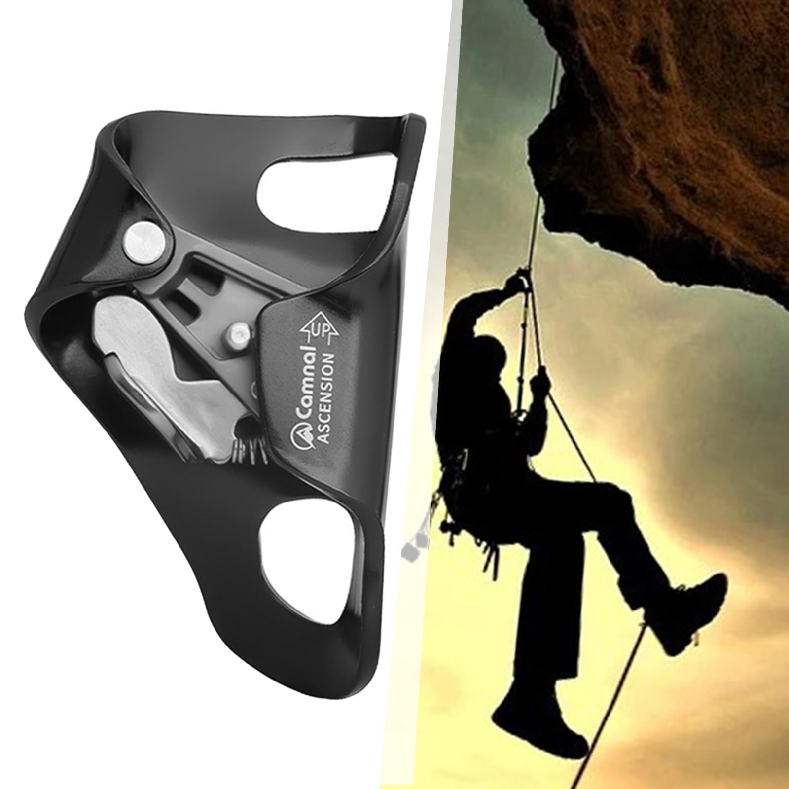 Rock Climbing Chest Ascender, Safety Aluminum Anti Slip Abdominal Riser Rigging Clamp for Mountaineering, Tree Arborist Rappelling Equipments Black