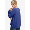 thumbnail image 2 of ellos Women's Plus Size Blouson Sleeve Sweatshirt Tunic - 18/20, Rich Indigo, 2 of 4