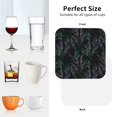 thumbnail image 6 of Pofeuu Lavender Flowers Print Coasters for Drinks, 4Pack PU Leather Coasters, Bar Drink Coasters for Tabletop Protection, Furniture from Damage-Square, 6 of 6