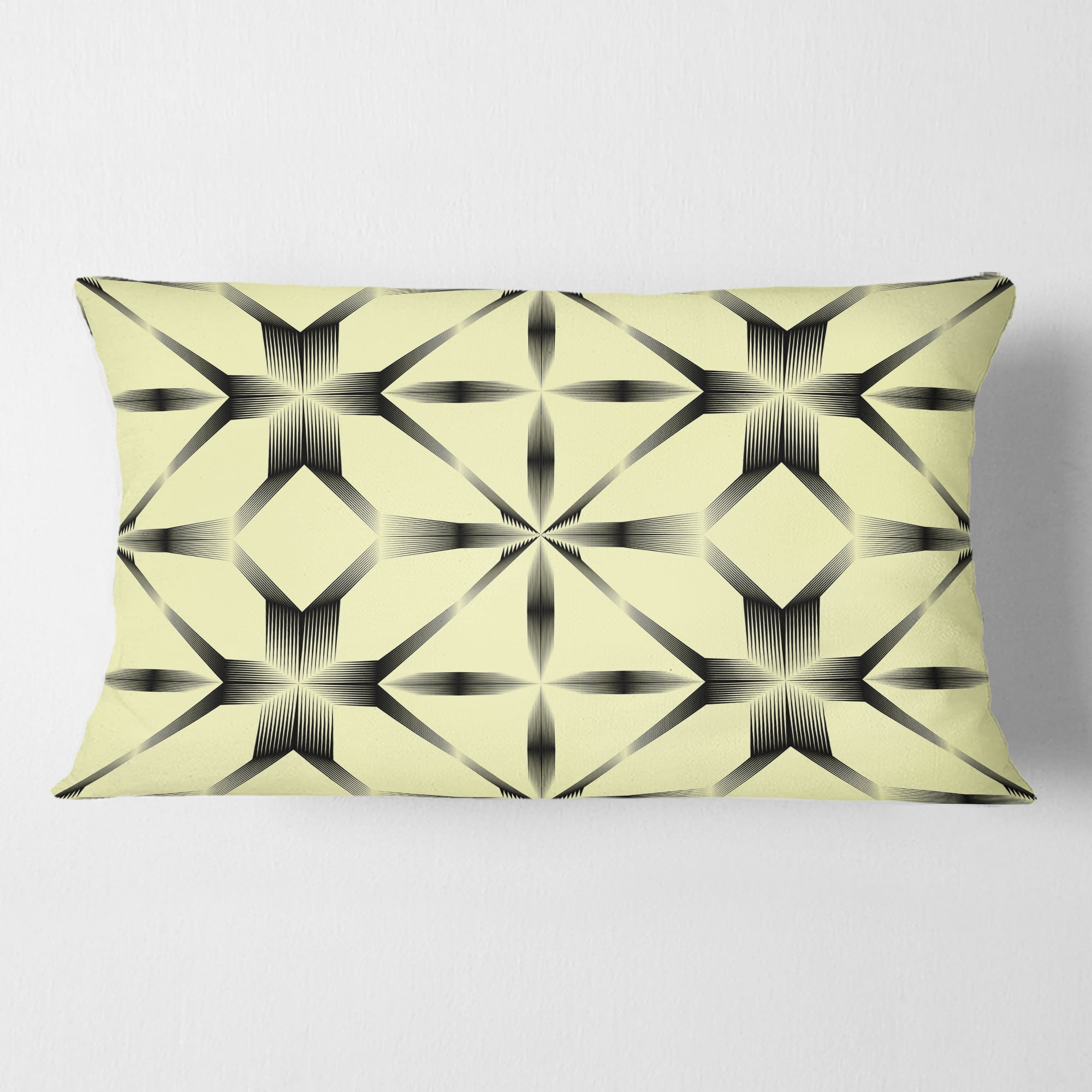 Designart Oriental Ornament. Flower Pattern' Mid-Century Modern Throw Pillow - 12x20