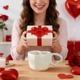 thumbnail image 3 of Valentine's Day Ceramic Coffee Mug with Handle Heart Shaped Design for Wedding Party Centerpiece and Gifting, 3 of 3