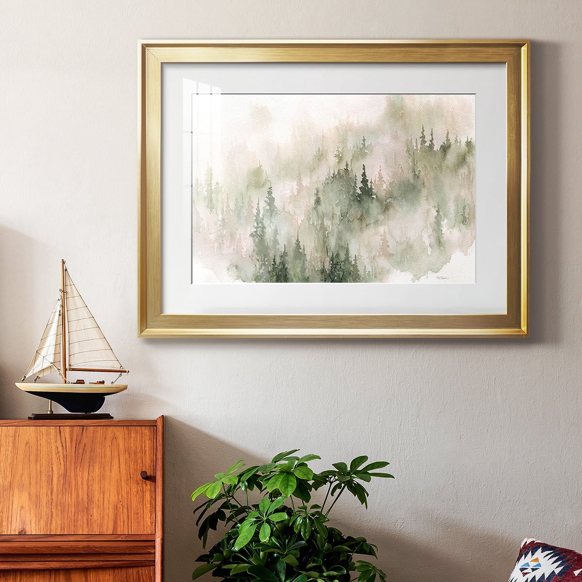 Misty Mountain Sides Premium Framed Print - Ready to Hang