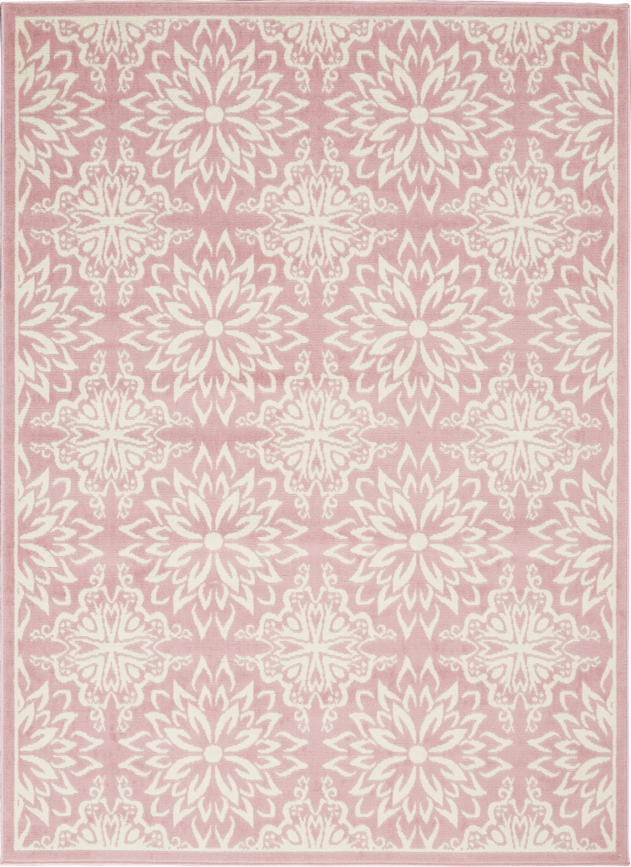 Nourison Bliss Modern Floral Ivory/Pink 4' x 6' Area Rug, (4' x 6')