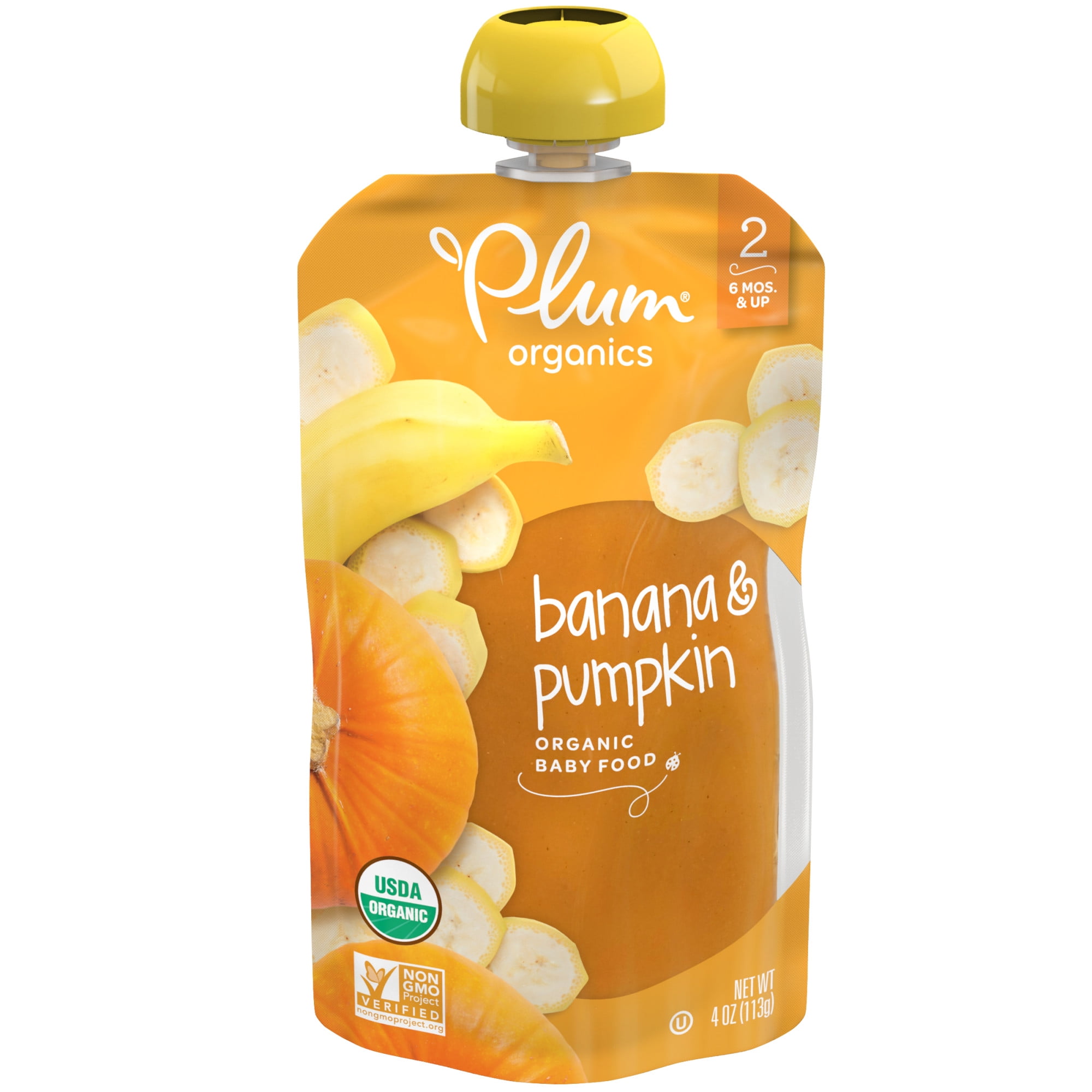 Plum Organics Stage 2 Organic Baby Food Pouch: Banana and Pumpkin - 4 oz