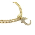 thumbnail image 2 of iJewelry2 Kings and Queens Crowned Initial Letter C Crystals Pendant Gold-tone Cuban Linked Chain Necklace, 2 of 3