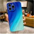 thumbnail image 5 of Compatible with iPhone 14 Pro Max Water Ripple Case, Cute Gradient Color Aesthetic Wave Shape Soft Camera Protective Phone case for iPhone 14 Pro Max Women Girls Blue, 5 of 12