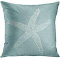thumbnail image 2 of Set of 2 Throw Pillow Cover Green Star Vintage Starfish Pastel Seafoam Blue Fish Decorative Pillow Case Home Decor Square 18 x 18 Inch Pillowcase, 2 of 5