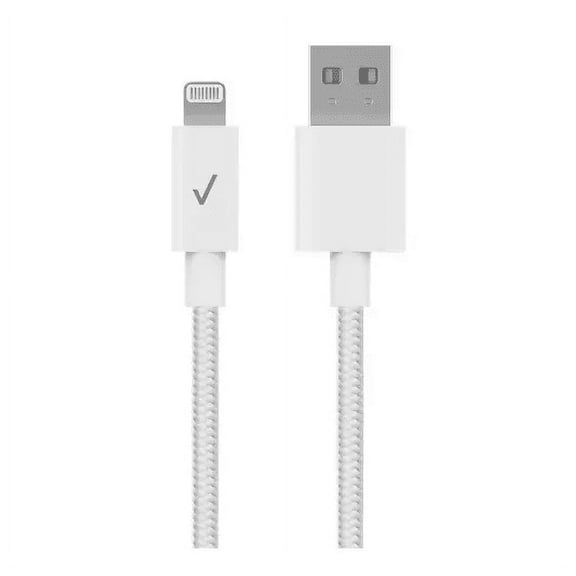 Verizon MFi-Certified Lightning To USB-A 10 Foot Braided Cable (CAB10LTOABWHT-A)