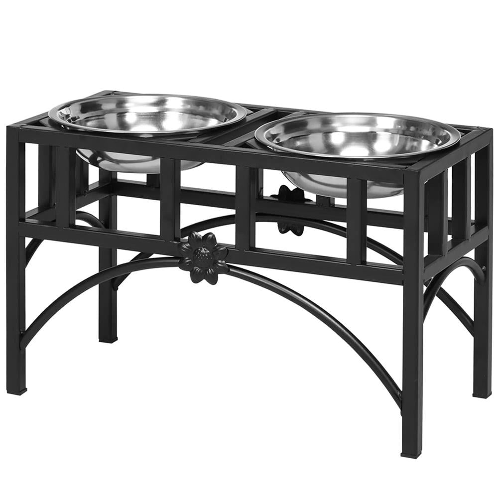 YYAo Dog Bowls, Dog Bowl Stand,Dog Food Bowls, 17" Double Heavy Duty Dog Food Bowl Elevated Pet Feeding Station