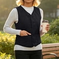 thumbnail image 2 of Purcolt Womens Quilted Padded Puffer Vest Lightweight Casual Collarless Sleeveless Snap Button Front Jackets with Pockets, 2 of 7