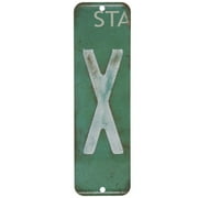 License Plate Letter X Metal Sign Home Decoration Wall Decor