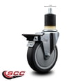 thumbnail image 2 of 5 Inch Thermo Rubber Swivel 1-7/8 Inch Expanding Stem Caster with Brake, 2 of 2