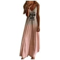 thumbnail image 2 of Women Dresses Printed V-neck Sexy Sleeveless Fashion Dresses Printed Loose Fashion Dresses Pink Trendy Skirt Size M, 2 of 4