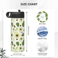 thumbnail image 4 of Daiia Green Avocado Printed 18oz Sports Insulated Kettle With Straw Water Bottle For Running Hiking Cycling Climbing Mens Woman'S Sports Water Bottle, 4 of 8