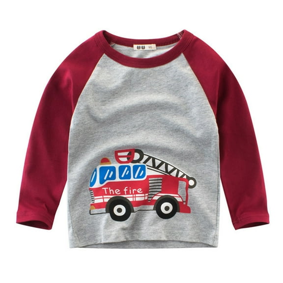 T Shirts for Boys Graphic Long Sleeve Shirts Kids Crew Neck Tees Fall Clothes 5-6 Years Boys Shirts