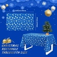 thumbnail image 4 of Christmas Tablecloth Rectangle Snowflake Tablecloth Snowflake Printed Table Cover Christmas Decorations Snowflake Table Cloth Washable Table Cloths for Dinner Xmas Decor (Blue,60 x 120 Inch), 4 of 6
