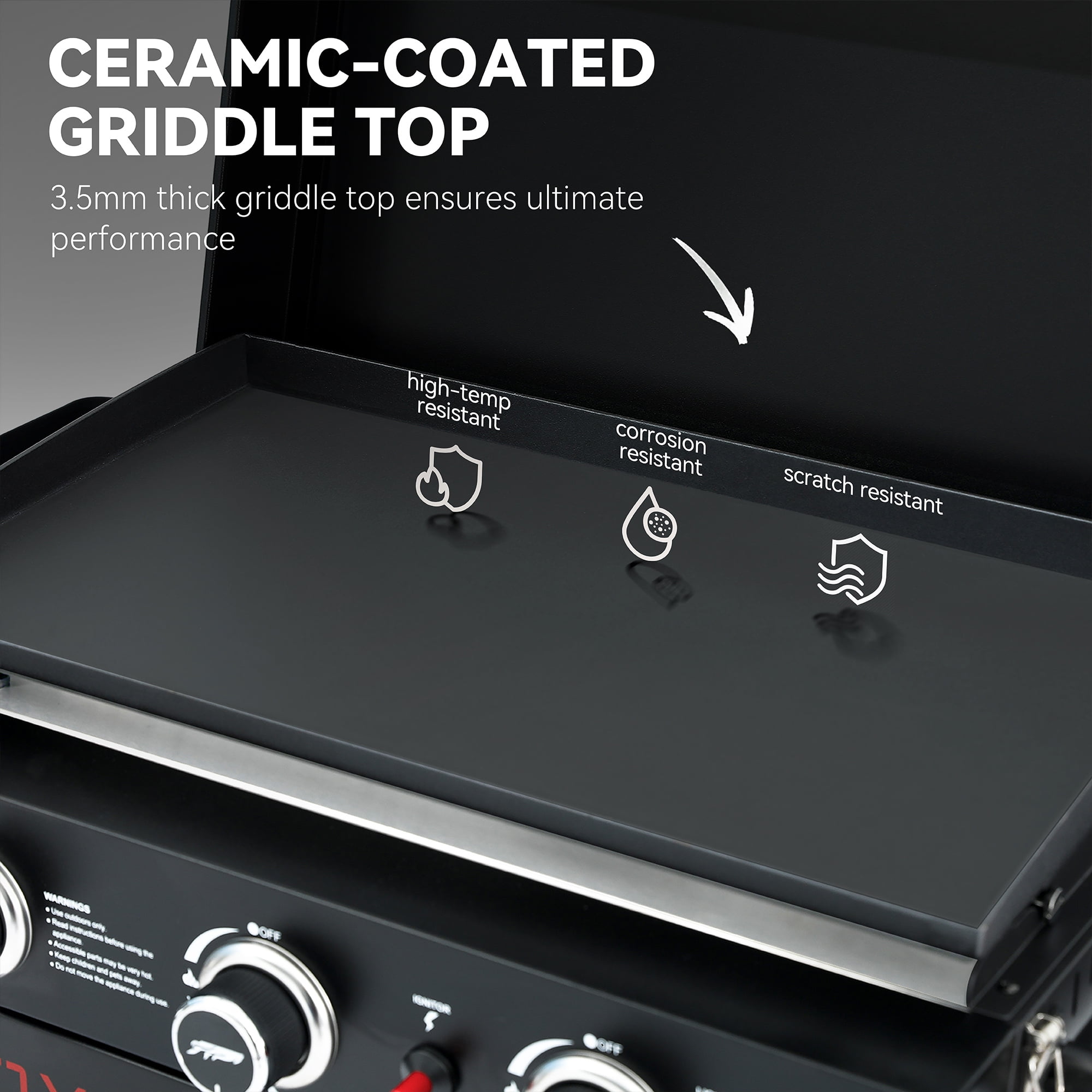 Royal Gourmet PD3001 23-Inch Portable 3-Burner Gas Griddle with Collapsible Stand, Portable Griddle with Side Shelf
