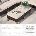 thumbnail image 6 of Alpha Joy 9 Pieces Outdoor Conversation Set with 56" Fire Pit Table Wicker Curved Patio Furniture, Beige, 6 of 10