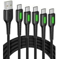thumbnail image 1 of INIU USB Cable C [Paquete de 5, 6.6ft*2+3.3ft*2+1.6ft*1], Cable de Carga Rápida Trenzado de Nailon QC de 3.1A para Samsung iPhone, Negro, 1 of 6
