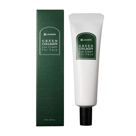 LEADERS Crema de ojos de colágeno verde para la cara - Tratamiento de ojos vegano antienvejecimiento Reduce las líneas finas y las ojeras sin irritación Mejora la elasticidad y la hidratación de la pi
