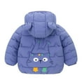 thumbnail image 4 of NOLDARES Toddler Baby Hooded Up Jacket Boys Girls Kids Thicken Warm Winter Coat Outerwear(Blue,3-4 Years), 4 of 4