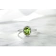 thumbnail image 6 of Gem Stone King 10K White Gold Green Peridot and Diamond Halo Engagement Ring for Women (1.33 Cttw, Gemstone Birthstone), 6 of 6