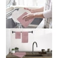 thumbnail image 5 of Vintage Nude Pink Kitchen Dish Towels for Drying Dishes Set of 4, Farmhouse Retro Solid Color Linen Texture Waffle Weave Microfiber Hand Tea Bathroom Towels Quick Dry & Absorbent Towel 12x12, 5 of 7