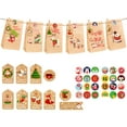 thumbnail image 1 of CRCMURE Face Storage Bags Christmas Bags 24 PCS Bags With Christmas Stickers | Christmas Bags For Gifts | Christmas Party For Kids | Small Bags Assorted Sizes Baskets Decorations, 1 of 2