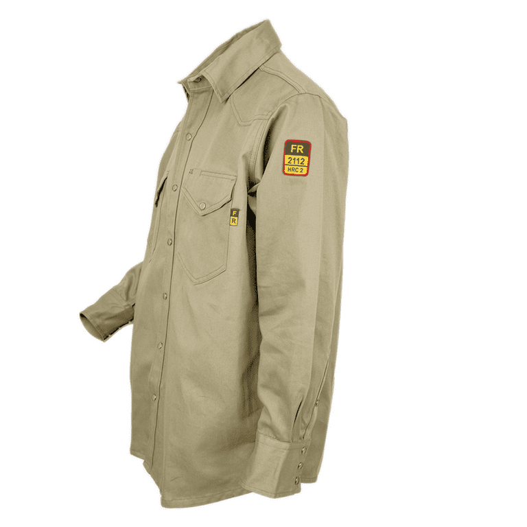 Flame Resistant FR Shirt 100 C Light Weight Size Medium Color Khaki Walmart