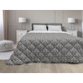 thumbnail image 1 of Abstract Down Alternative Comforter, Geometric Simple Composition of Monochrome Connected Motifs and Streaks, Microfiber Quilt for All Season, 5 Sizes, Pale Grey and White, by Ambesonne, 1 of 3