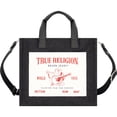 thumbnail image 1 of True Religion Tote, Women's Medium Travel Shoulder Bag with Adjustable Strap, Black Denim, 1 of 7