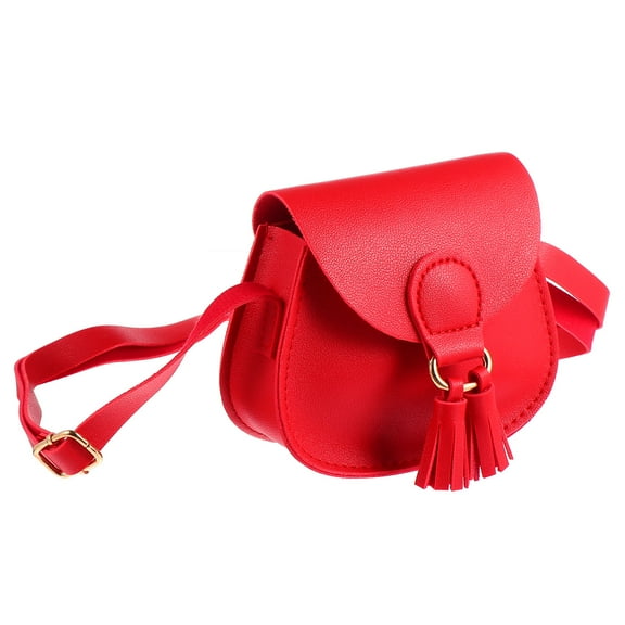 LABSERRON Mini Crossbody Bag 1Pack Tassel Shoulder Bag Fashionable Red Pu Style For Traveling