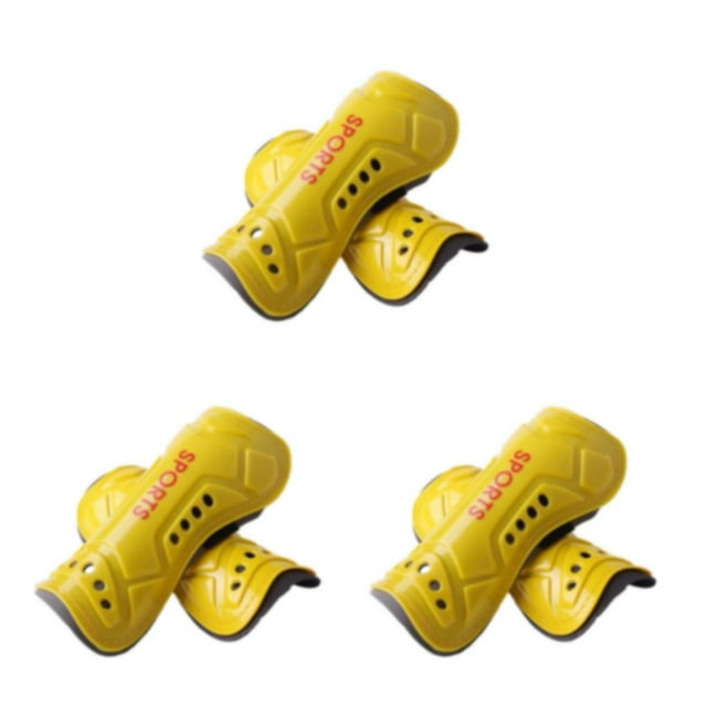 Baohd Durable Construction Mollet Protecteur pour l'Entraînement de Football Adulte Réglable Jambes de Protection Manches Adulte Jaune 3Set